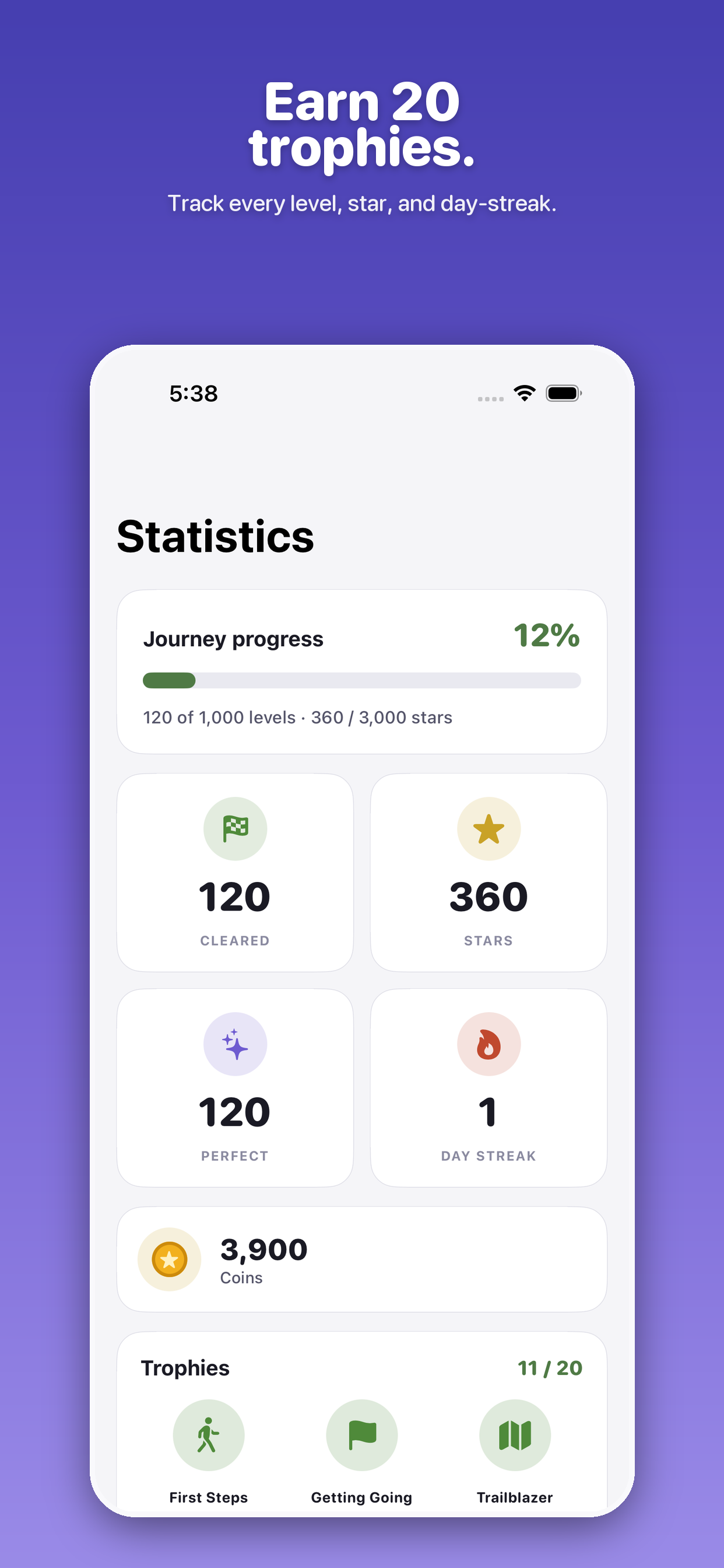 Trophy progress screen from Lexicon